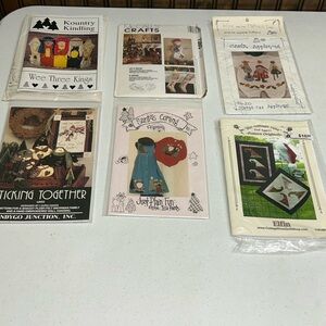 Mixed Lot Of 6 Holiday Craft Sewing Patterns Or Projects New & Used